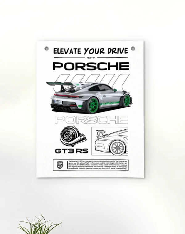بکدراپ طرح پوستر ماشین پورشه جی تی 3 GT3 RS