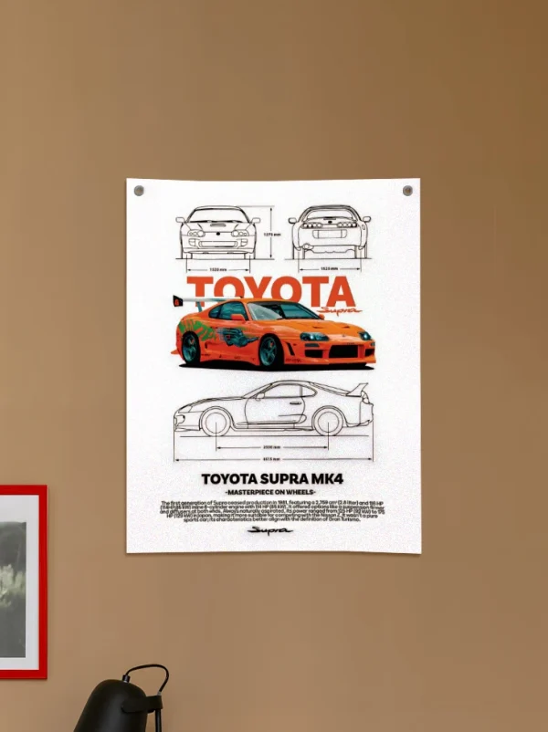 بکدراپ طرح پوستر ماشین تویوتا سوپرا toyota supra mk4